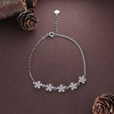 Silver Flower  Layer  Bracelet For Women